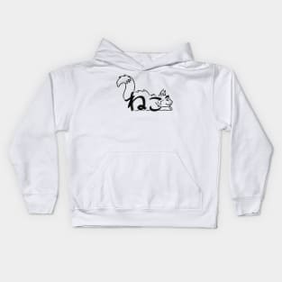 Brush hiragana Neko cat - black variant Kids Hoodie